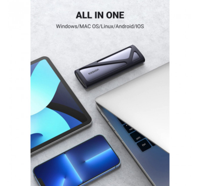 Кишеня зовнішня Ugreen SSD M.2 (NVME) M-KEY UGREEN 3.2 GEN2 CM400 gray (90264)