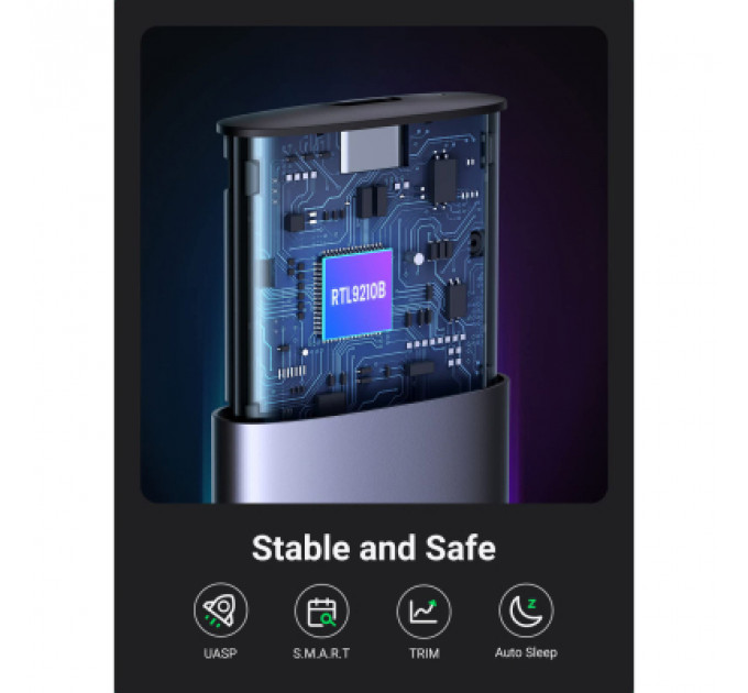 Кишеня зовнішня Ugreen SSD M.2 (NVME) M-KEY UGREEN 3.2 GEN2 CM400 gray (90264)