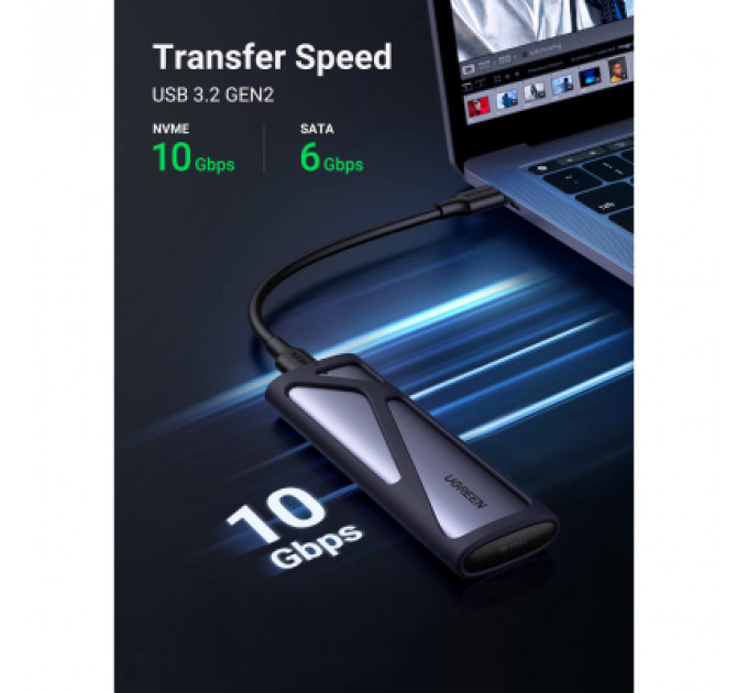 Кишеня зовнішня Ugreen SSD M.2 (NVME) M-KEY UGREEN 3.2 GEN2 CM400 gray (90264)