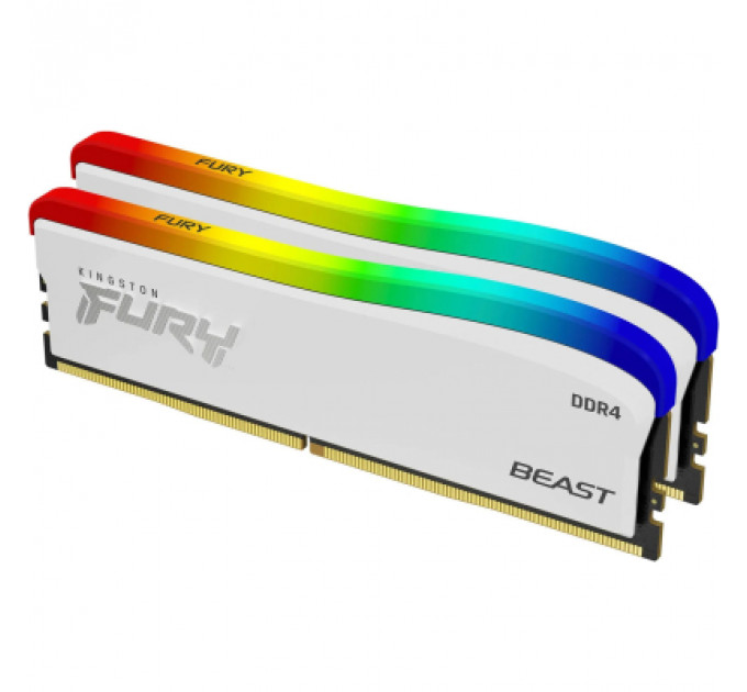 Модуль пам'яті для комп'ютера DDR4 16GB (2x8GB) 3600 MHz Beast White RGB SE Kingston Fury (ex.HyperX) (KF436C17BWAK2/16)