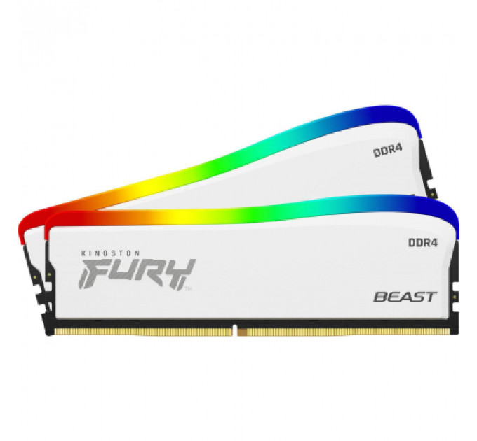 Модуль пам'яті для комп'ютера DDR4 16GB (2x8GB) 3600 MHz Beast White RGB SE Kingston Fury (ex.HyperX) (KF436C17BWAK2/16)