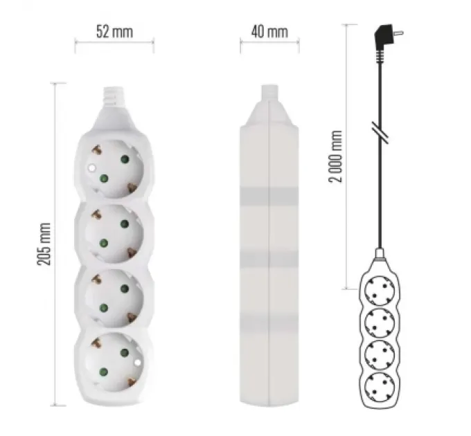 Мережевий подовжувач EMOS P0422