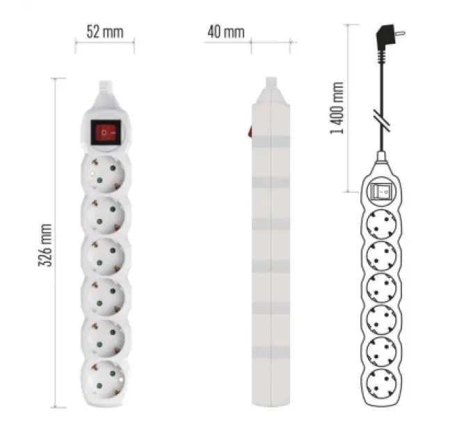Мережевий подовжувач EMOS P1621