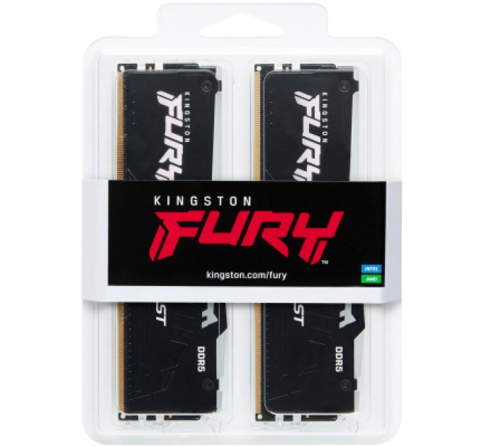 Kingston Fury (ex.HyperX) Модуль пам'яті для комп'ютера DDR5 32GB (2x16GB) 6000 MHz Beast RGB Kingston Fury (ex.HyperX) (KF560C30BBAK2-32)