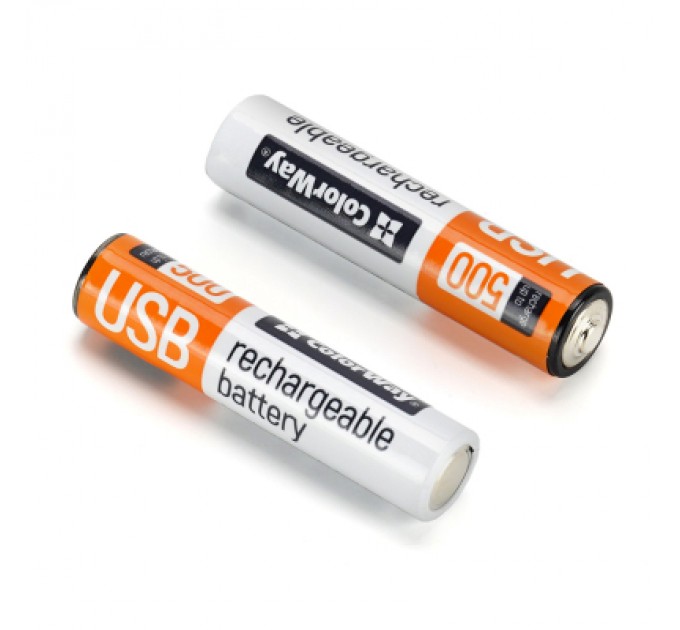ColorWay Акумулятор ColorWay AAА USB-С 590 mAh 1.5V (2шт) (Li-Polymer) (CW-UBAAA-09)