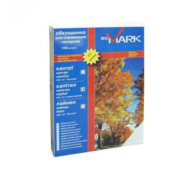 Обкладинка для палітурки bindMARK карт. Кантри А4 230 г/м2 (100 шт.) ассорти (41729)