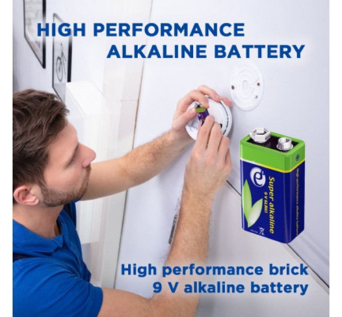 EnerGenie Батарейка EnerGenie Крона 6LR61 9V лужна 1шт (EG-BA-6LR61-01)