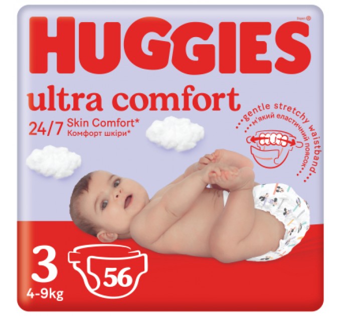 Huggies Підгузки Huggies Ultra Comfort 3 (5-9 кг) Jumbo 56 шт (5029053567570)