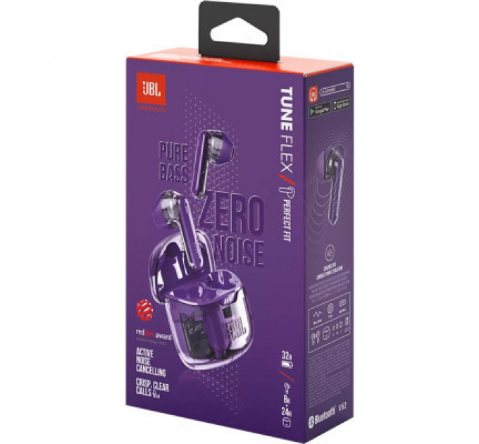 Навушники JBL Tune Flex Ghost Edition Purple (JBLTFLEXGPUR)