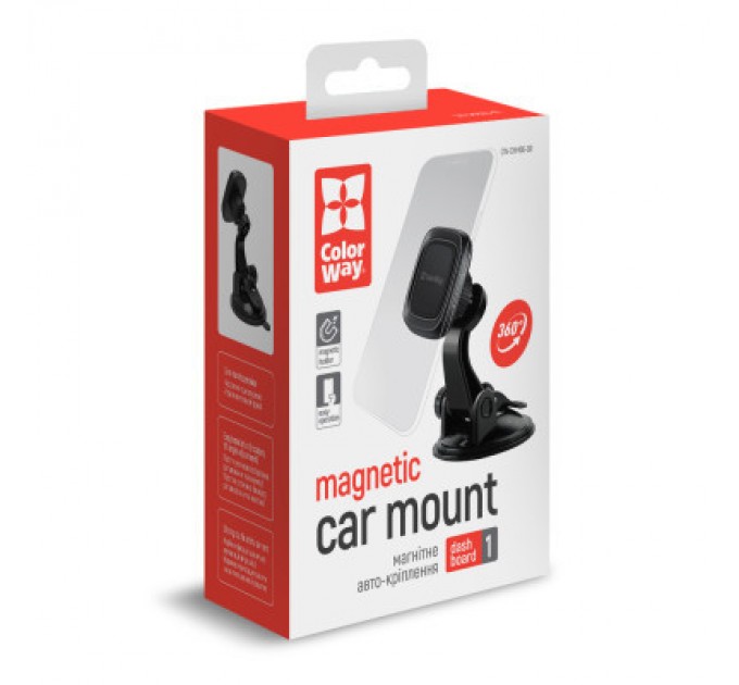 ColorWay Універсальний автотримач ColorWay Dashboard-1 (360 rotation) magnetic Gray (CW-CHM06-GR)