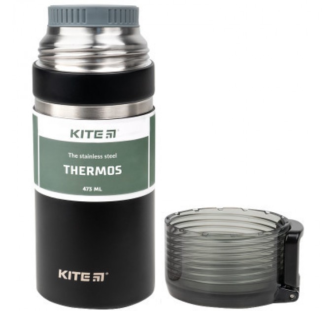 Kite Поїльник-непроливайка Kite термос 473 мл, чорний (K21-320-03)