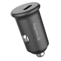 Зарядний пристрій ColorWay 1USB Car ( PD USB Type-C (20W) Gray (CW-CHA028PD-GR)