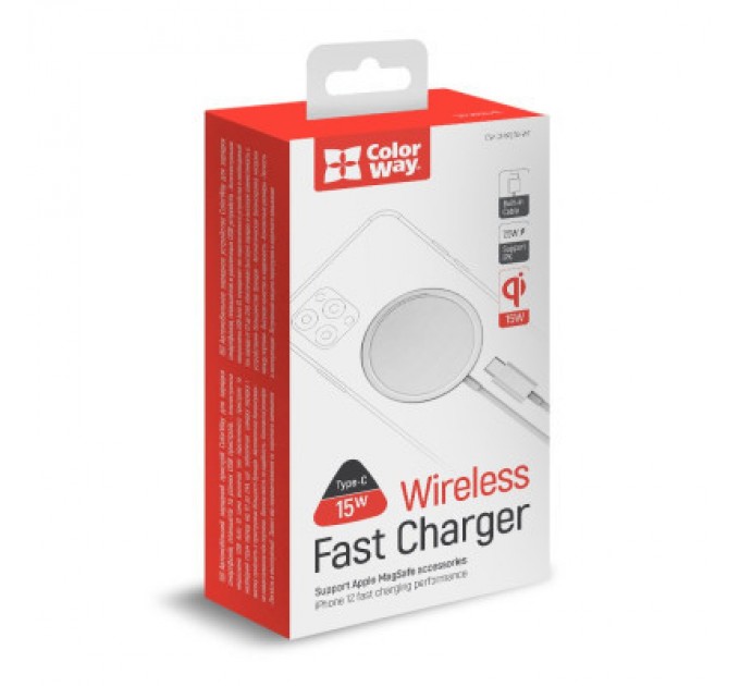 ColorWay Зарядний пристрій ColorWay MagSafe Charger 15W (White) (CW-CHW27Q-WT)