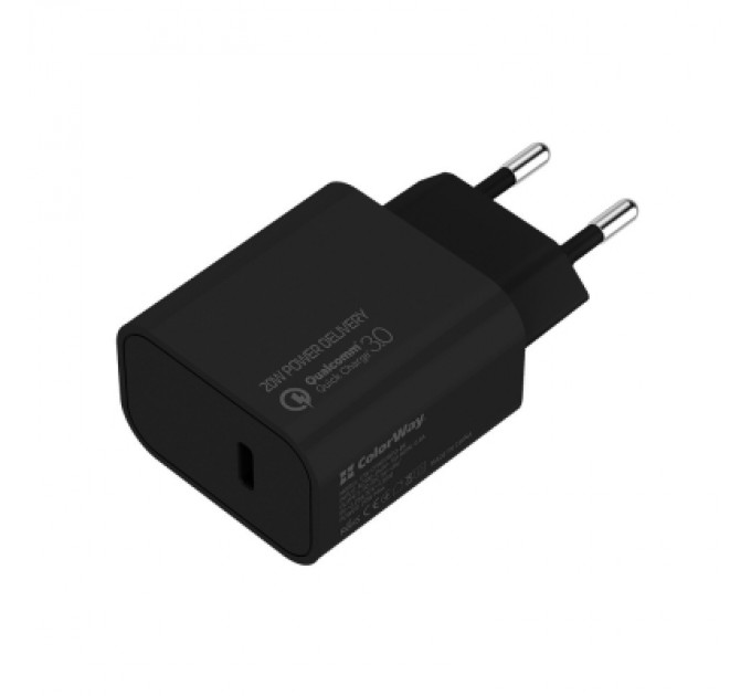 ColorWay Зарядний пристрій ColorWay Power Delivery Port USB Type-C (20W) V2 black (CW-CHS026PD-BK)