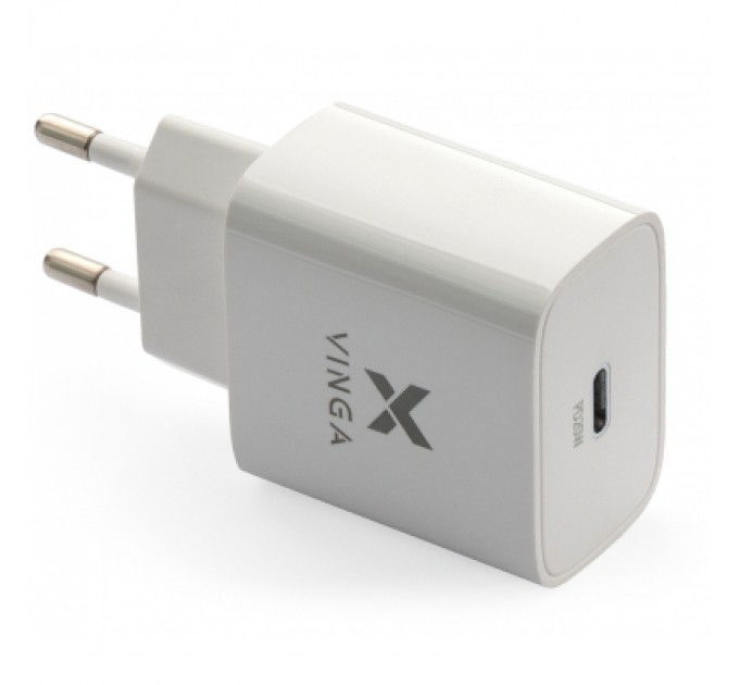 Vinga Зарядний пристрій Vinga PD Type-C 20W Charger white (VWCPDC)