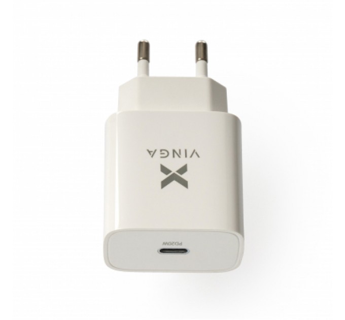 Vinga Зарядний пристрій Vinga PD Type-C 20W Charger white (VWCPDC)