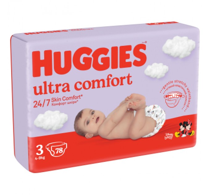 Huggies Підгузки Huggies Ultra Comfort 3 (4-9 кг) Mega 78 шт (5029053548760)