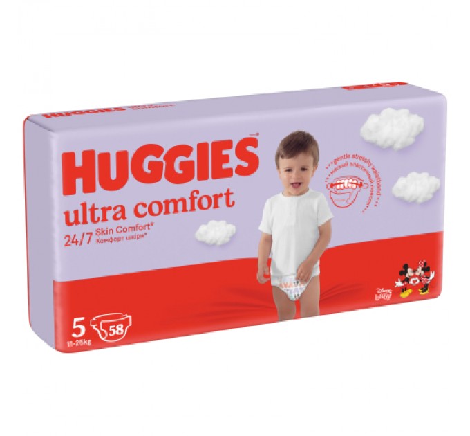 Huggies Підгузки Huggies Ultra Comfort 5 (12-22 кг) Mega 58 шт (5029053548784)
