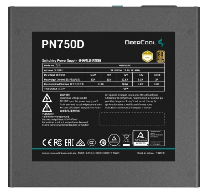 Блок живлення Deepcool 750W PN750D V2 (R-PN750D-FC0B-EU-V2)