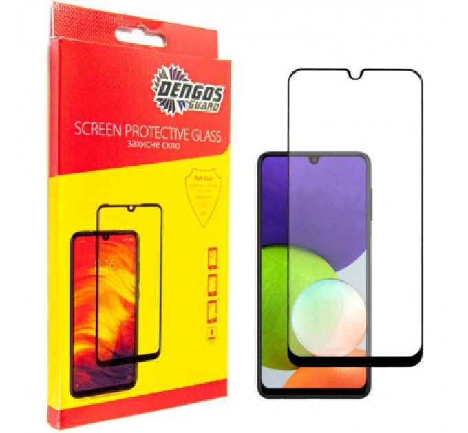 Dengos Скло захисне Dengos Full Glue Samsung Galaxy A22 (black) (TGFG-180)