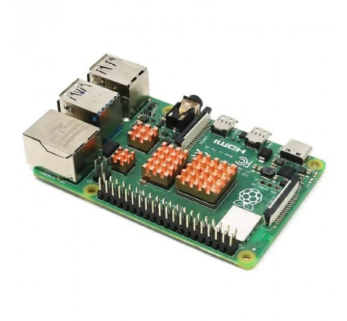 Додаткове обладнання до промислового ПК Raspberry Pi Комплект радіаторів для Raspberry Pi 4, мідь, 4 шт (105170) (105170)