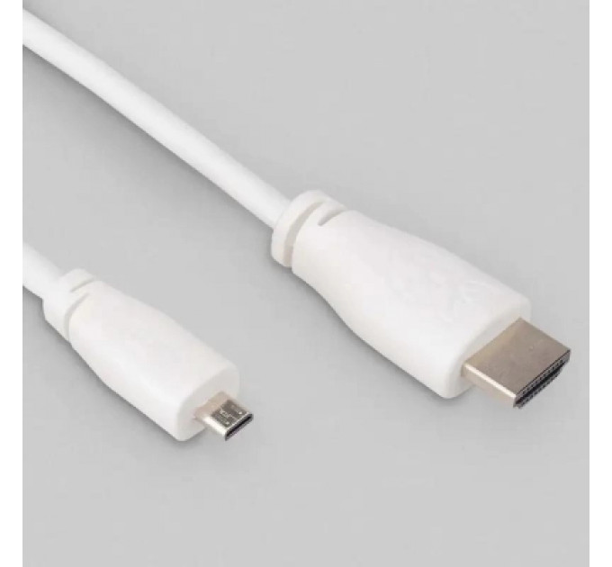 Додаткове обладнання до промислового ПК Raspberry Pi Кабель microHDMI-HDMI для Raspberry Pi 2м офіційний білий (SC0531)