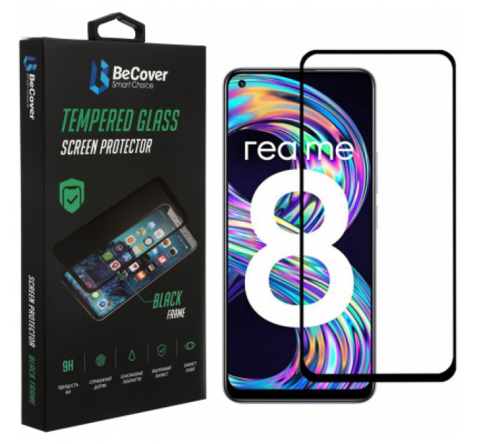 BeCover Скло захисне BeCover Realme 8 Black (706657)