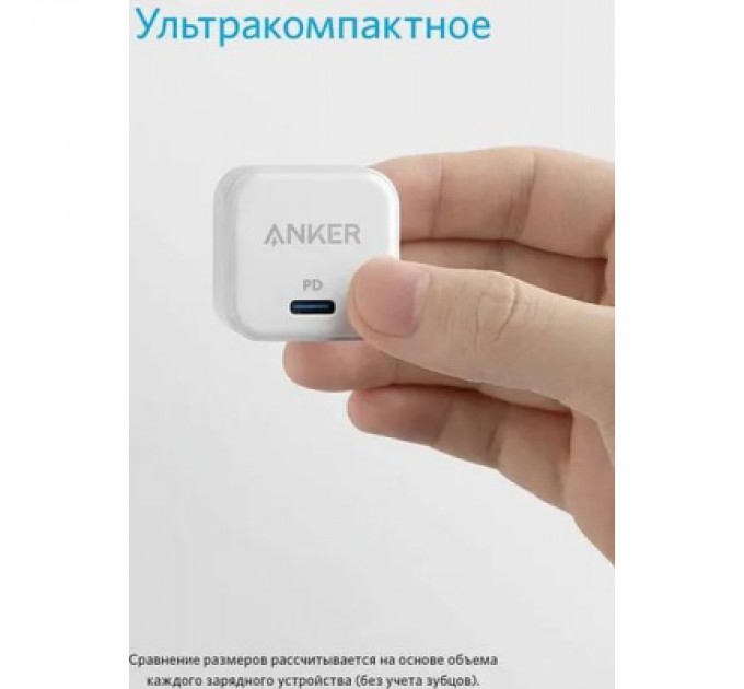 Зарядний пристрій Anker PowerPort III 20W Cube (White) (A2149G21)