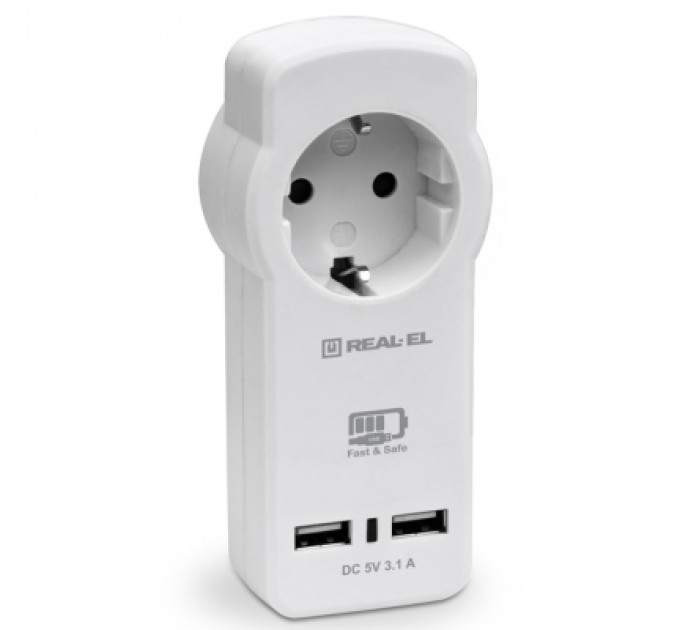 REAL-EL Зарядний пристрій REAL-EL 2*USB 15W (CS-30)