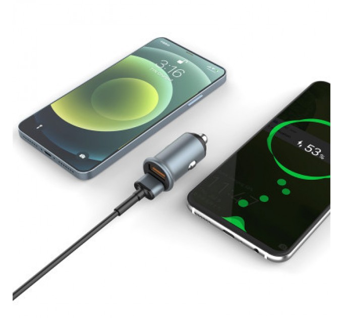 ColorWay Зарядний пристрій ColorWay 2USB Quick Charge 3.0 (36W) Gray (CW-CHA036Q-GR)