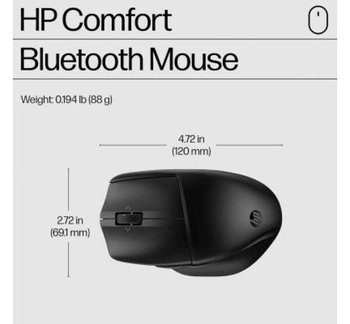 Мишка HP 480 Comfort Bluetooth Black (8T6M3AA)
