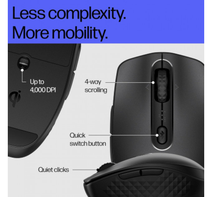 Мишка HP 690 Rechargeable Bluetooth Black (7M1D4AA)