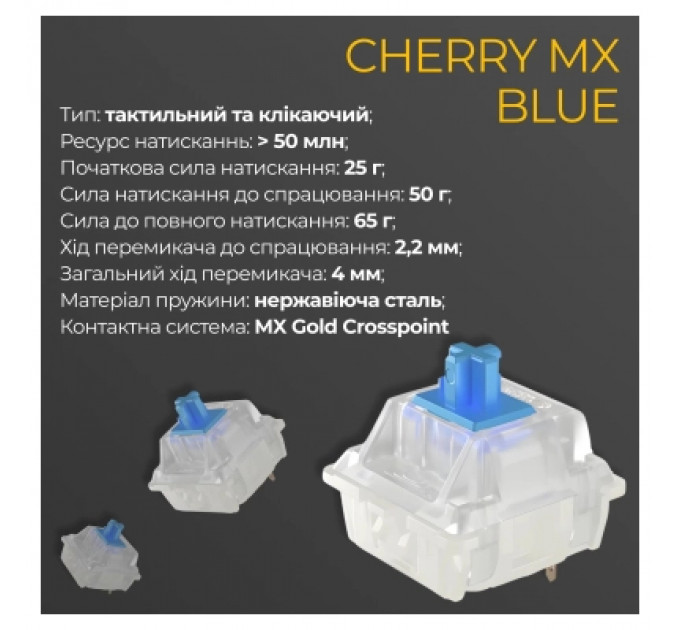 Клавіатура Ducky One 3 Cherry MX Blue RGB UA USB White (DKON2108ST-CUAPXPWWWSC1)