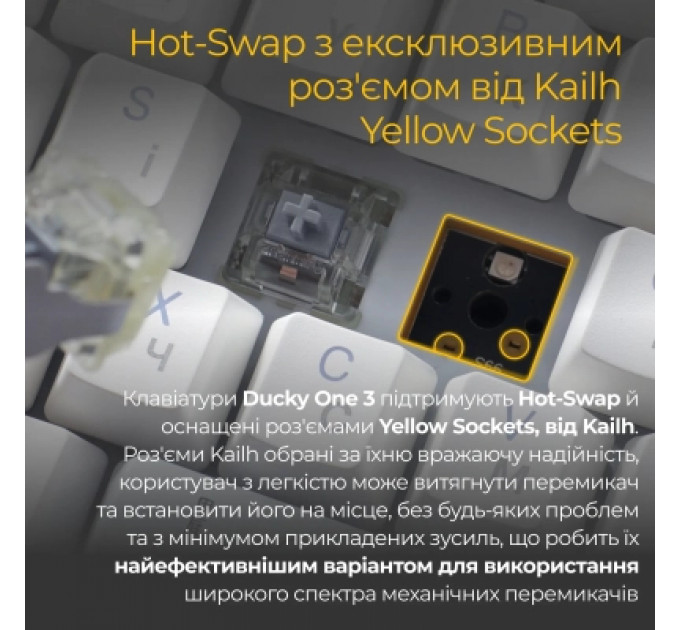Клавіатура Ducky One 3 Cherry MX Red RGB UA USB White (DKON2108ST-RUAPXPWWWSC1)