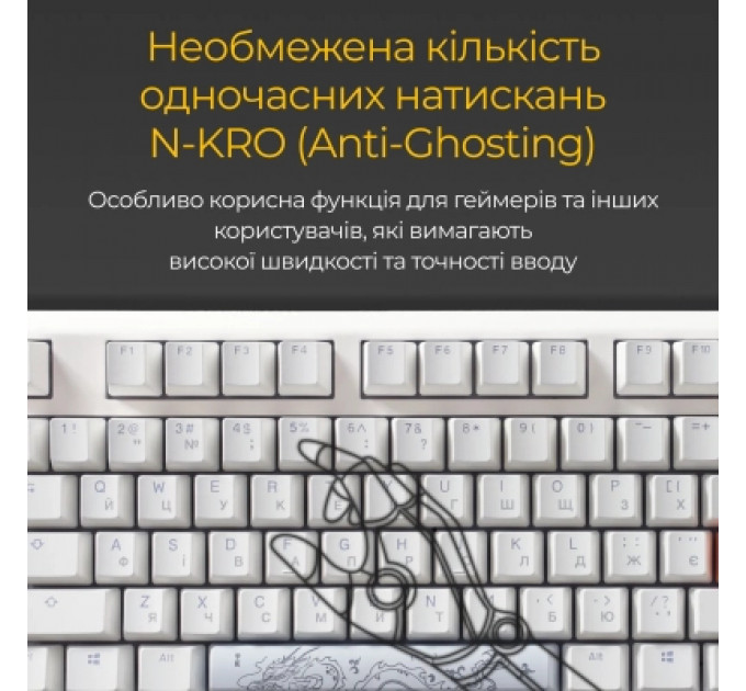 Клавіатура Ducky One 3 Cherry MX Red RGB UA USB White (DKON2108ST-RUAPXPWWWSC1)