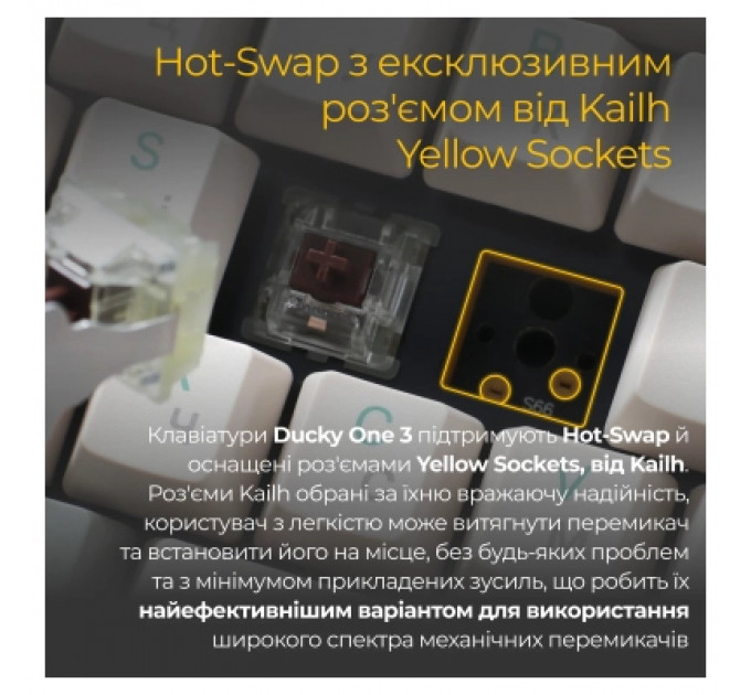 Клавіатура Ducky One 3 Cherry MX Silent Red UA USB Cream (DKON2108-SUAPXМAEGGC1)