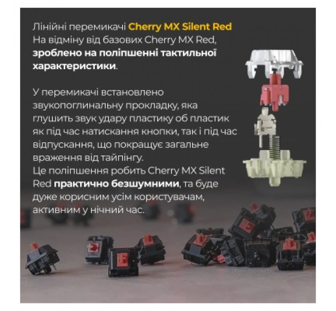 Клавіатура Ducky One 3 Cherry MX Silent Red UA USB Cream (DKON2108-SUAPXМAEGGC1)