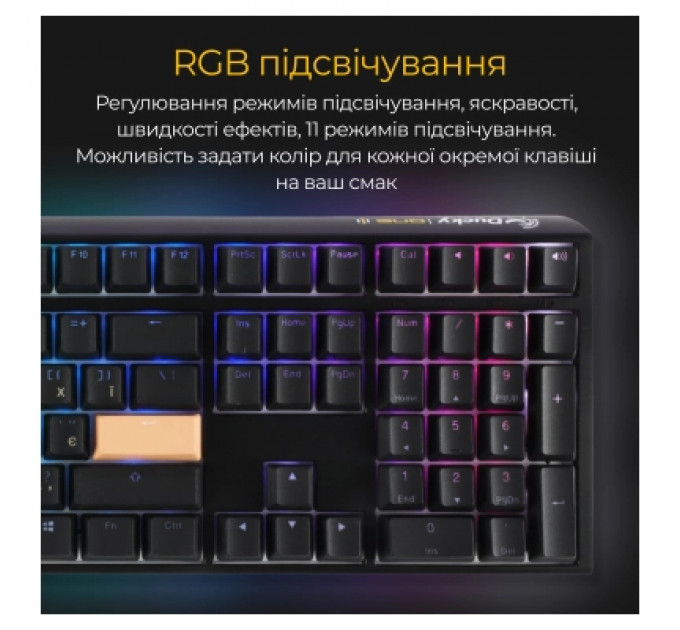 Клавіатура Ducky One 3 Cherry MX Speed Silver RGB UA USB Black (DKON2108ST-PUAPXCLAWSC1)
