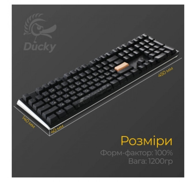 Клавіатура Ducky One 3 Cherry MX Speed Silver RGB UA USB Black (DKON2108ST-PUAPXCLAWSC1)