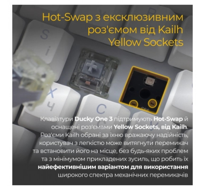 Клавіатура Ducky One 3 Cherry MX Speed Silver RGB UA USB White (DKON2108ST-PUAPXPWWWSC1)