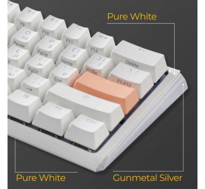 Клавіатура Ducky One 3 Mini Cherry MX Red RGB UA USB White (DKON2161ST-RUAPXPWWWSC1)