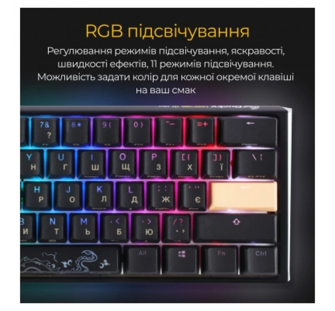 Клавіатура Ducky One 3 Mini Cherry MX Speed Silver RGB UA USB Black (DKON2161ST-PUAPXCLAWSC1)