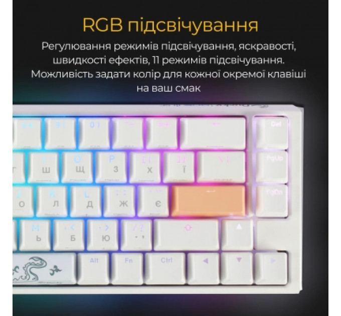 Клавіатура Ducky One 3 SF Cherry MX Red RGB UA USB White (DKON2167ST-RUAPXPWWWSC1)
