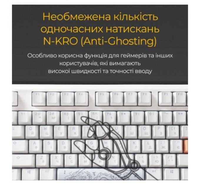 Клавіатура Ducky One 3 TKL Cherry MX Brown RGB UA USB White (DKON2187ST-BUAPXPWWWSC1)