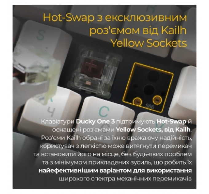 Клавіатура Ducky One 3 TKL Cherry MX Speed Silver UA USB Cream (DKON2187-PUAPXМAEGGC1)