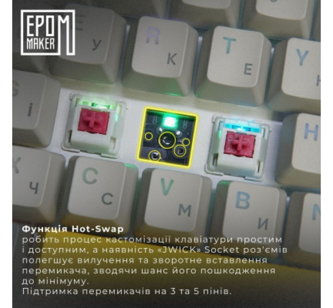 Клавіатура Epomaker EP64 60 Mulan Switch Hot-Swap RGB Wireless/Bluetooth/USB UA Black (EP64-B-M)