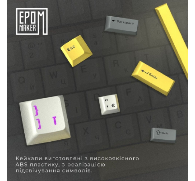 Клавіатура Epomaker EP64 60 Mulan Switch Hot-Swap RGB Wireless/Bluetooth/USB UA White (EP64-W-M)