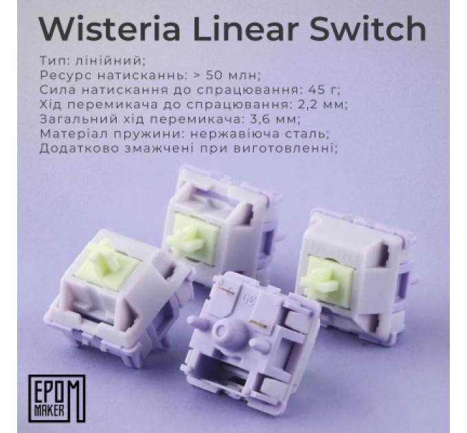 Клавіатура Epomaker EP84 Plus 75 Wisteria Linear Switch Hot-Swap RGB Wireless/Bluetooth/USB UA White (EP84-W-WL)