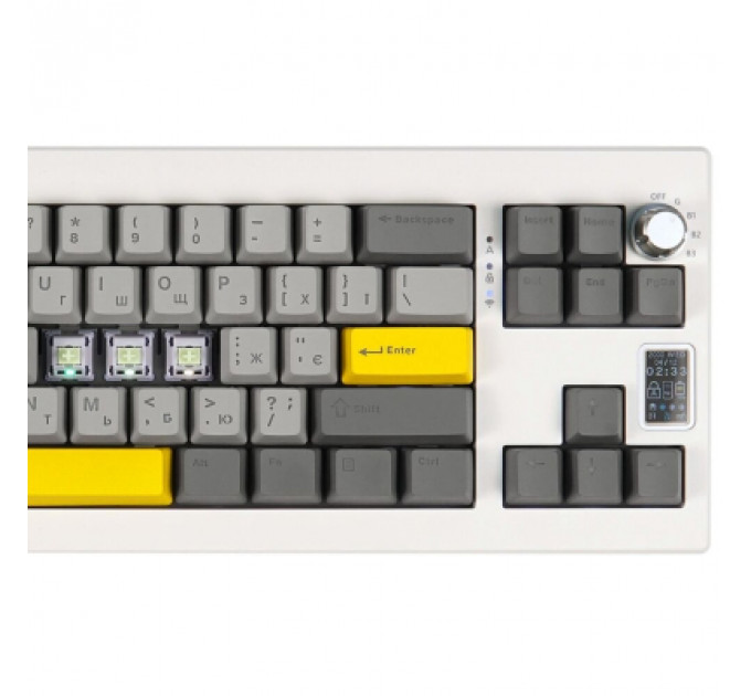 Клавіатура Epomaker Shadow-X 70 Wisteria Linear Switch Hot-Swap LCD Screen RGB Wireless/Bluetooth/USB UA White (SHX-W-WL)
