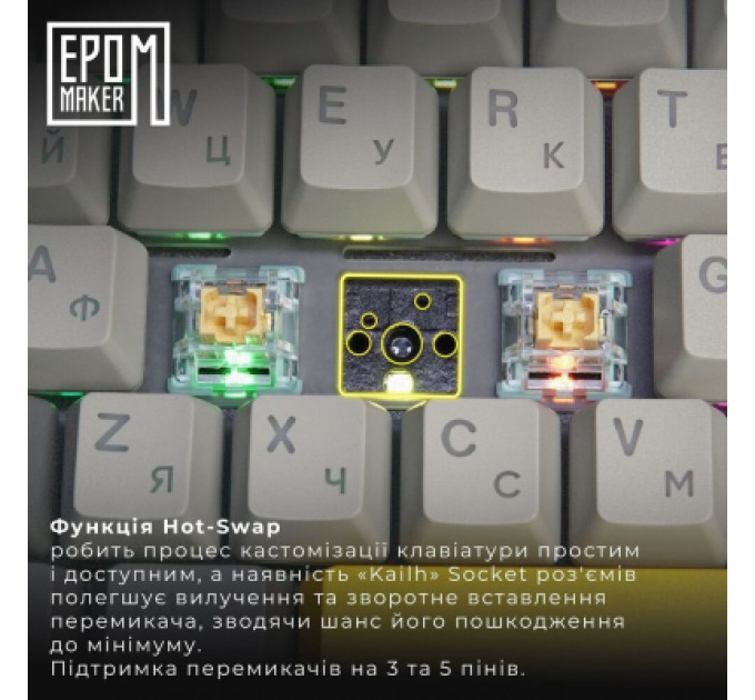 Клавіатура Epomaker TH80 Pro V2 75 Sea Salt Silent Switch Hot-Swap LCD Screen RGB Wireless/Bluetooth/USB UA Black (TH80-PROV2-B-SS)